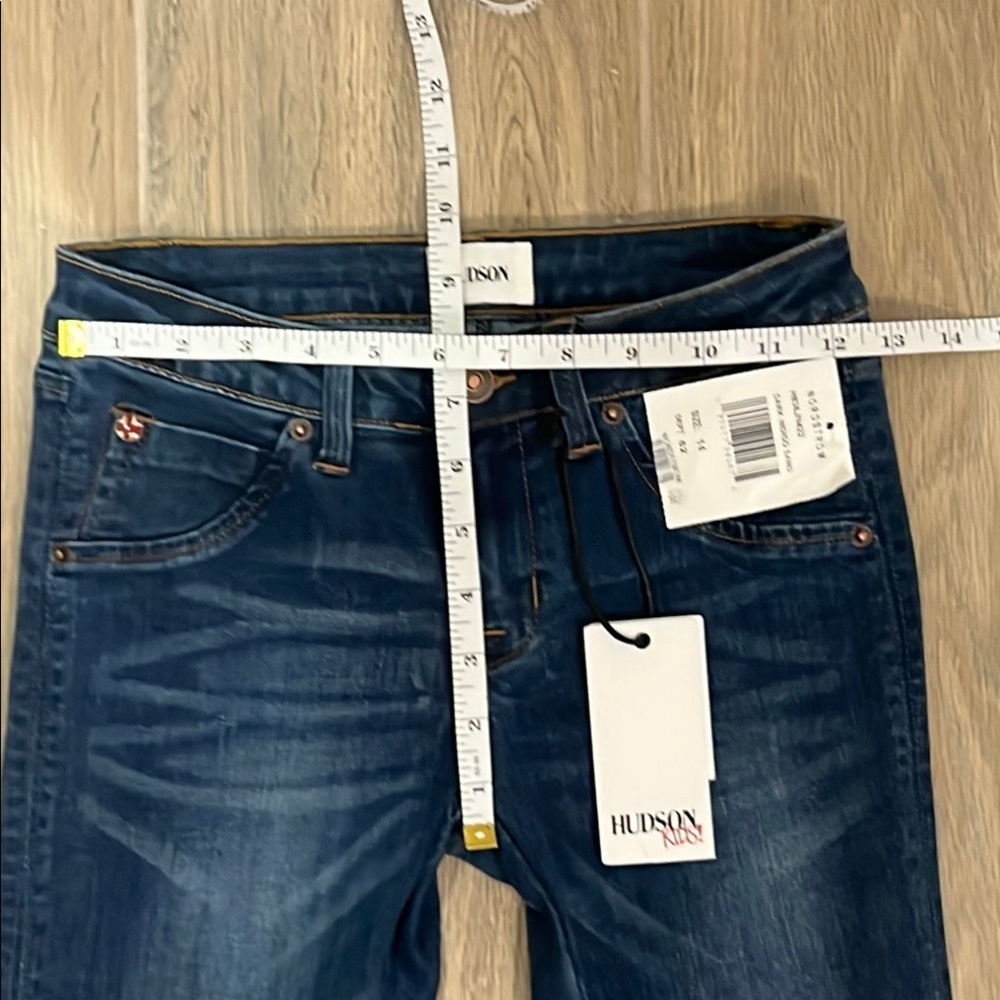 Hudson Jeans Collin Skinny Girls Blue Tapered Denim Bottoms Slim Vintage - Picture 10 of 14